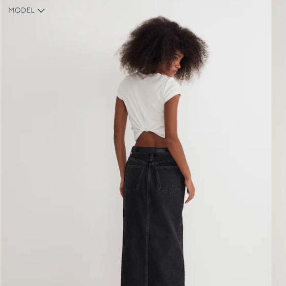 Madewell Denim Mid-Rise Maxi Skirt in Lunar Wash (26) NWT - Picture 2 of 4